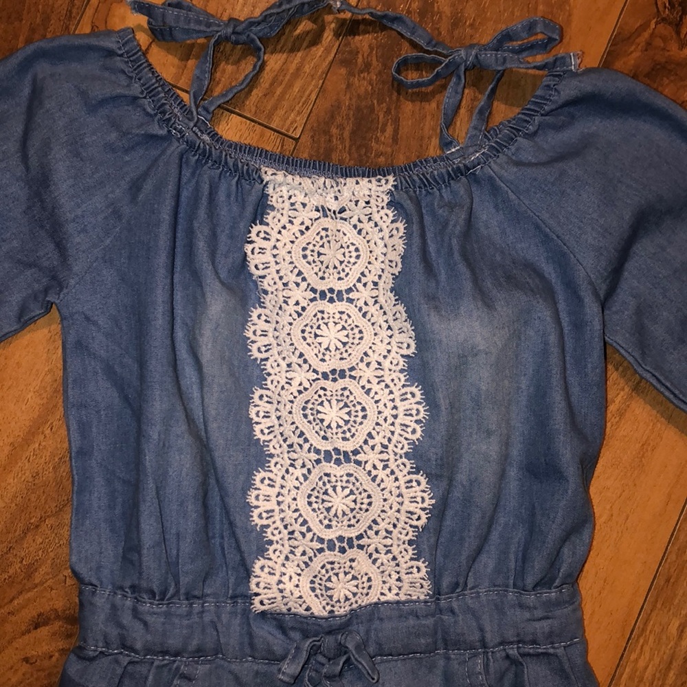 ⭐️5/$25⭐️ Jean romper - Picture 2 of 5